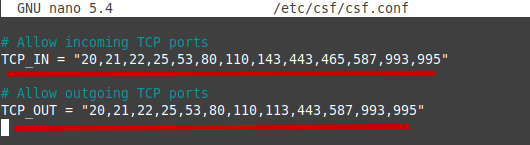 CSF config file